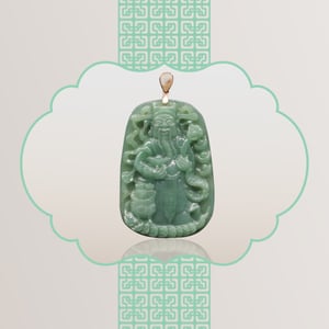 Fine Green Jadeite Grand Wealth God