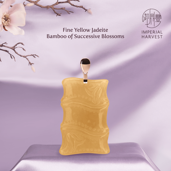 Fine Jadeite Bamboo of Successive Blossoms Yellow