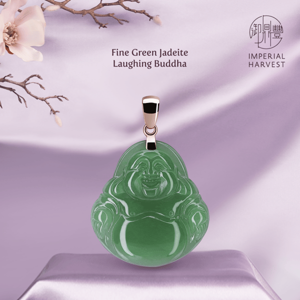 Fine Jadeite Laughing Buddha Green