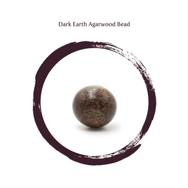 Dark Earth Agarwood Bead close up