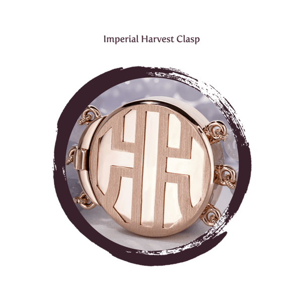 Imperial Harvest Jadeite Bracelet with Emblem Clasp close-up