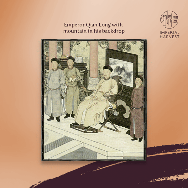 Emperor Qian Long with mountain in his backdrop