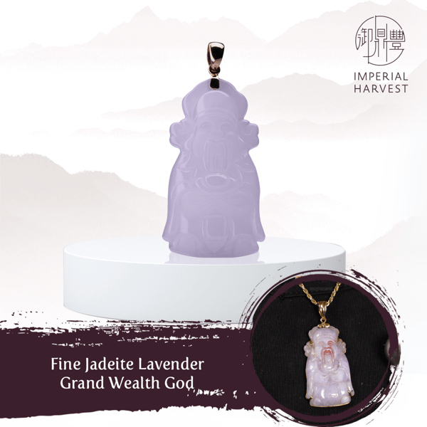 Fine Jadeite Lavender Grand Wealth God