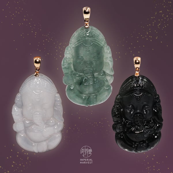 Fine Jadeite Lord Ganesha Pendant