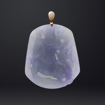 Fine Jadeite Guan Gong (Lavender)