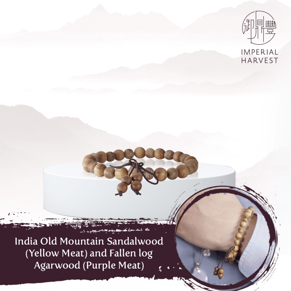 India Old Mountain Sandalwood (Yellow Meat) and Fallen Log Agarwood (Purple Meat)